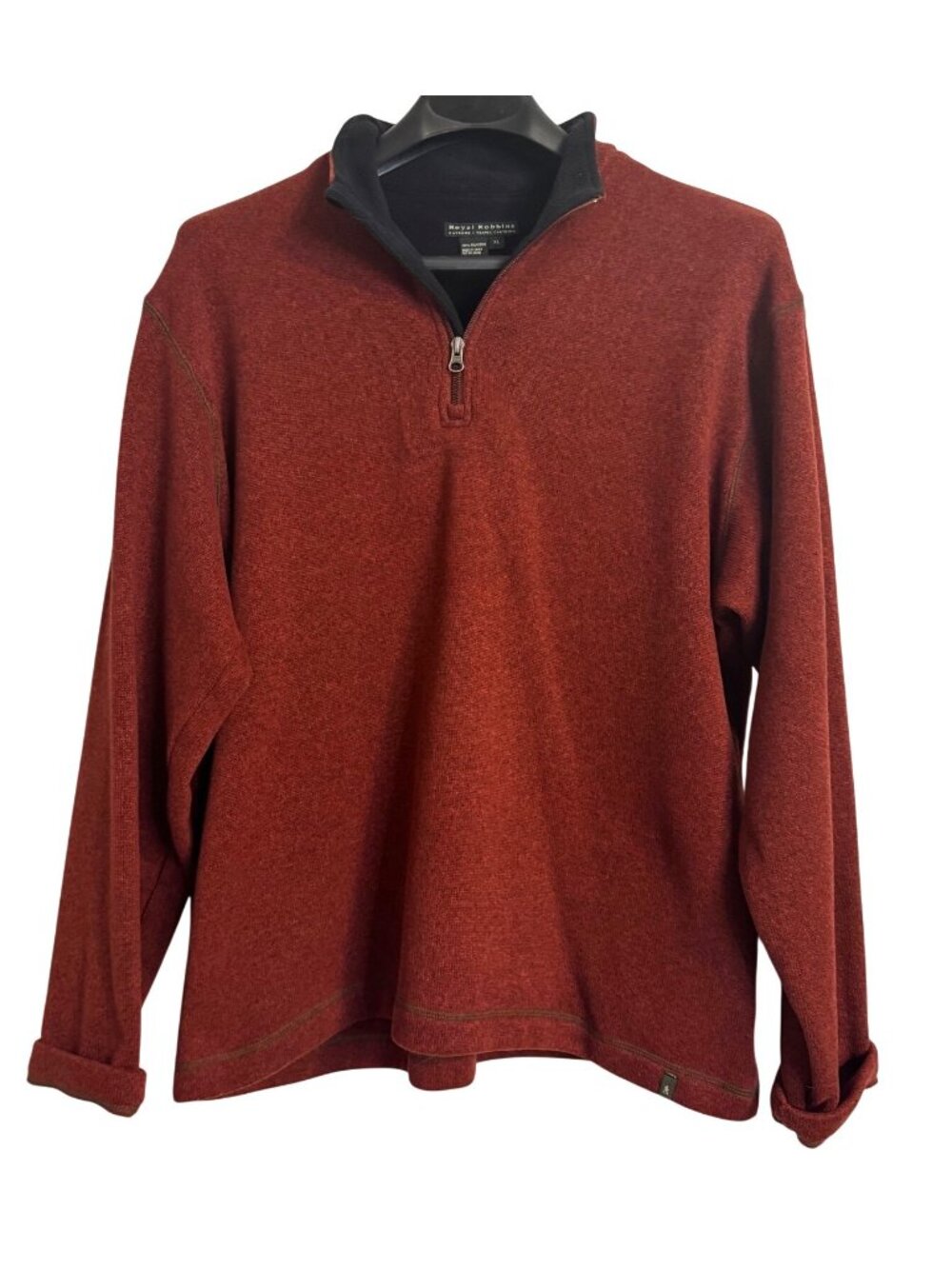 Royal Robbin’s Knit Pullover Size XL Collared Sweater EUC Rust Red Long Sleeve